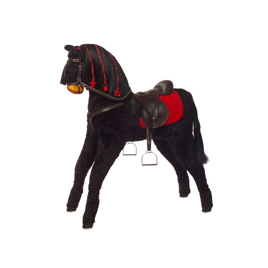 Plüschpferd Black Molly – Vorderansicht des kuscheligen Kinderpferds