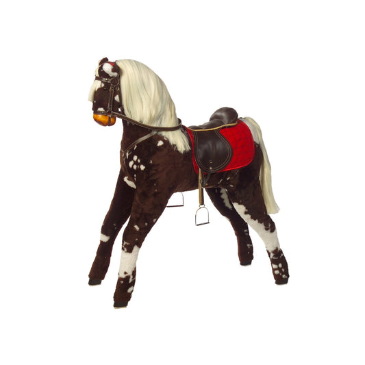 Plüschpferd Reitpferd La Fenja – Vorderansicht des kuscheligen Reitpferds