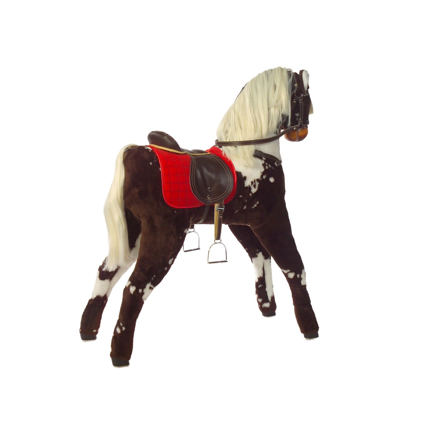 Plüschpferd Reitpferd La Fenja – Rückansicht des stabilen Plüsch-Reitpferds