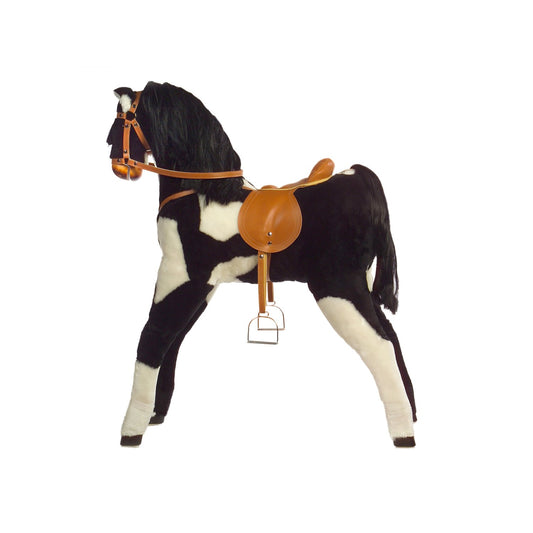 Plüschpferd Stehpferd La Rose – Seitenansicht des weichen Plüsch-Stehpferds