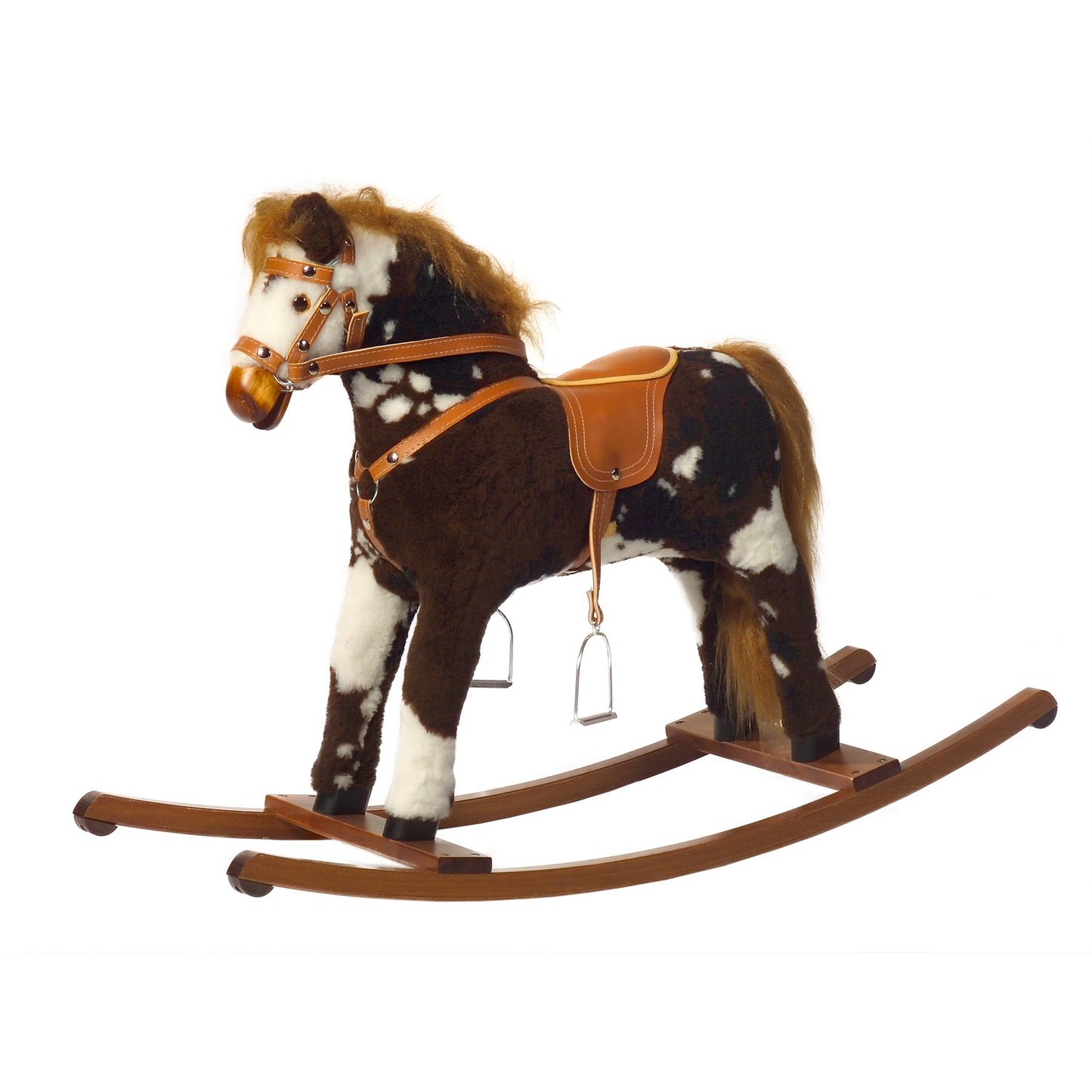 Schaukelpferd Apache – Vorderansicht des robusten Kinder-Schaukelpferds