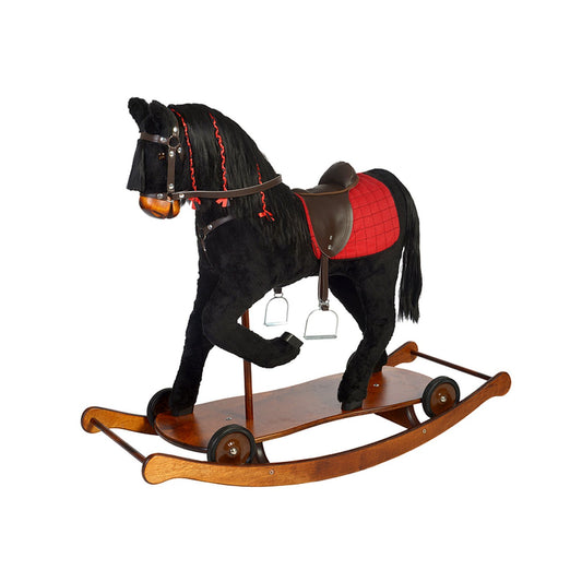 Schaukelpferd Charlotte – Vorderansicht des eleganten Kinder-Schaukelpferds