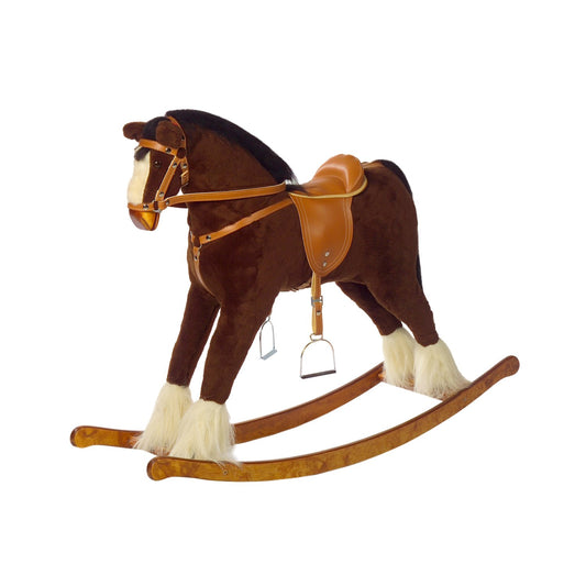 Schaukelpferd De Luxe – Vorderansicht in hochwertiger Verarbeitung