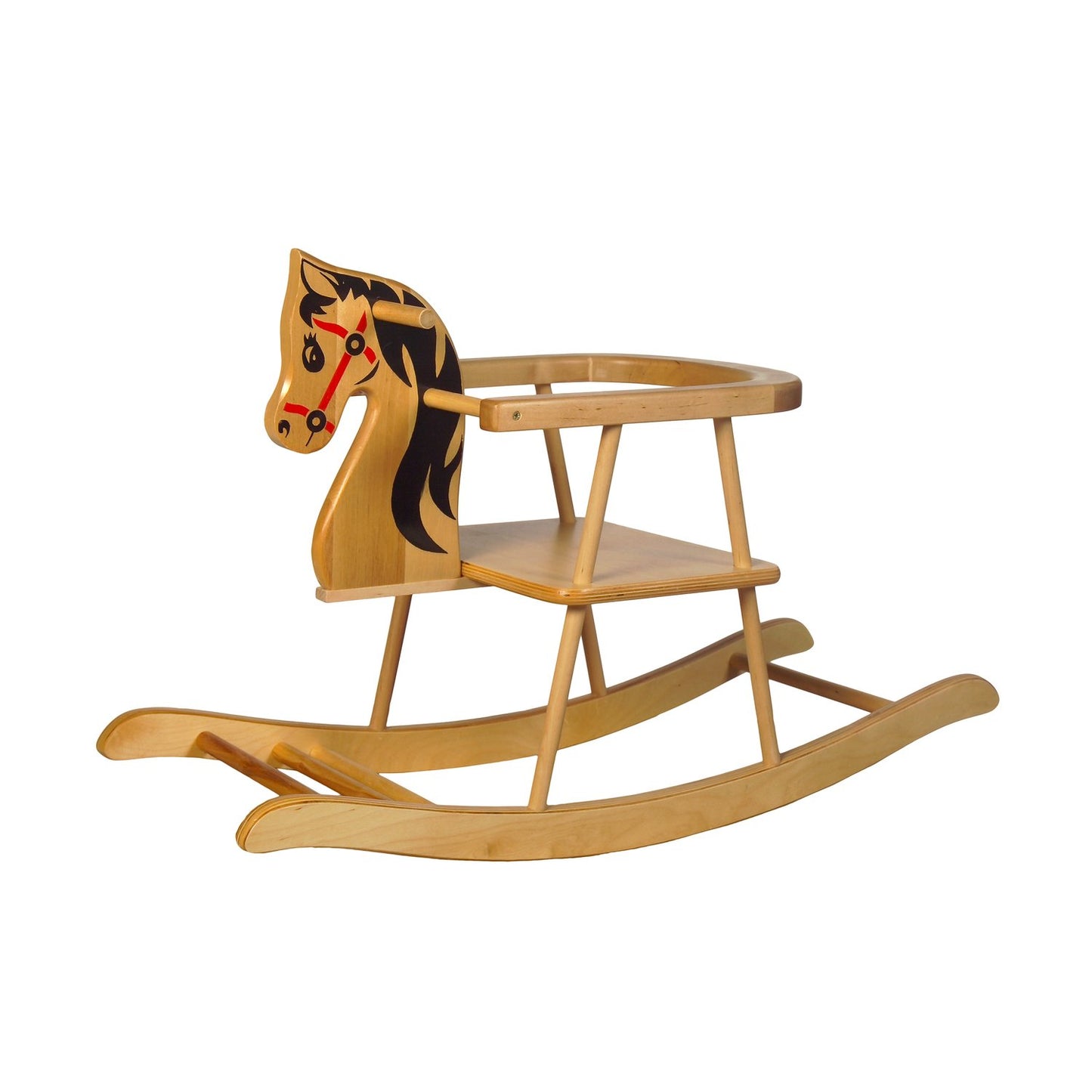 Schaukelpferd Florino – Vorderansicht des hochwertigen Kinder-Schaukelpferds