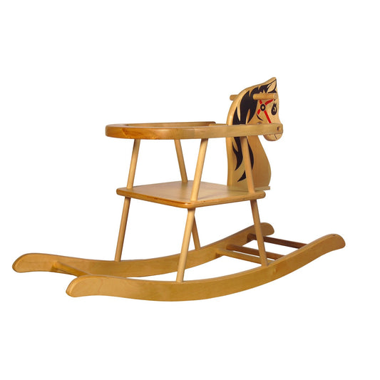 Schaukelpferd Florino – Rückansicht des stabilen Holzpferds