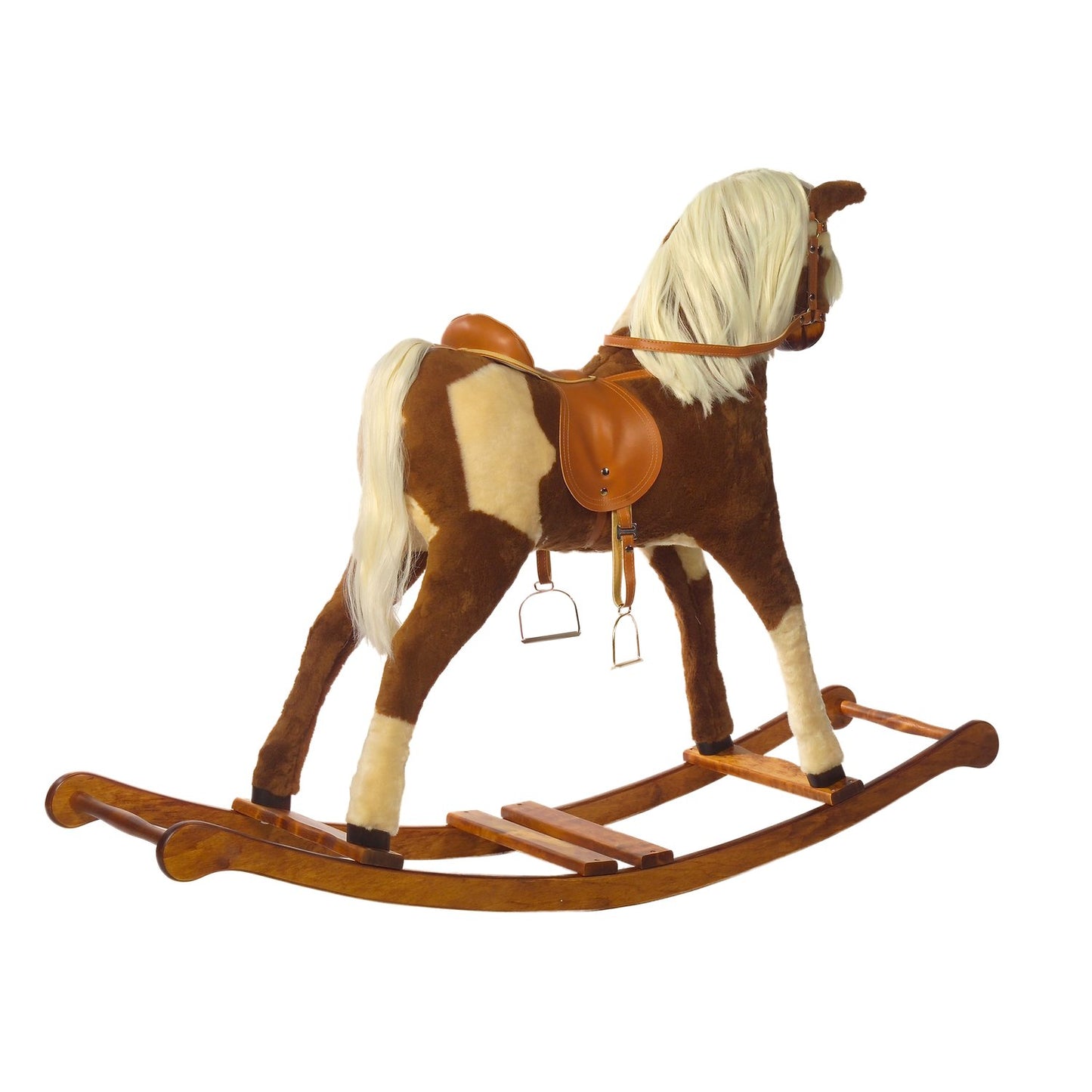 Schaukelpferd La Bella – Rückansicht des hochwertigen Holzpferds