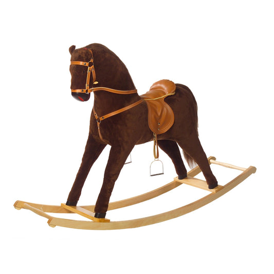 Schaukelpferd Lord – Vorderansicht des edlen Holz-Schaukelpferds