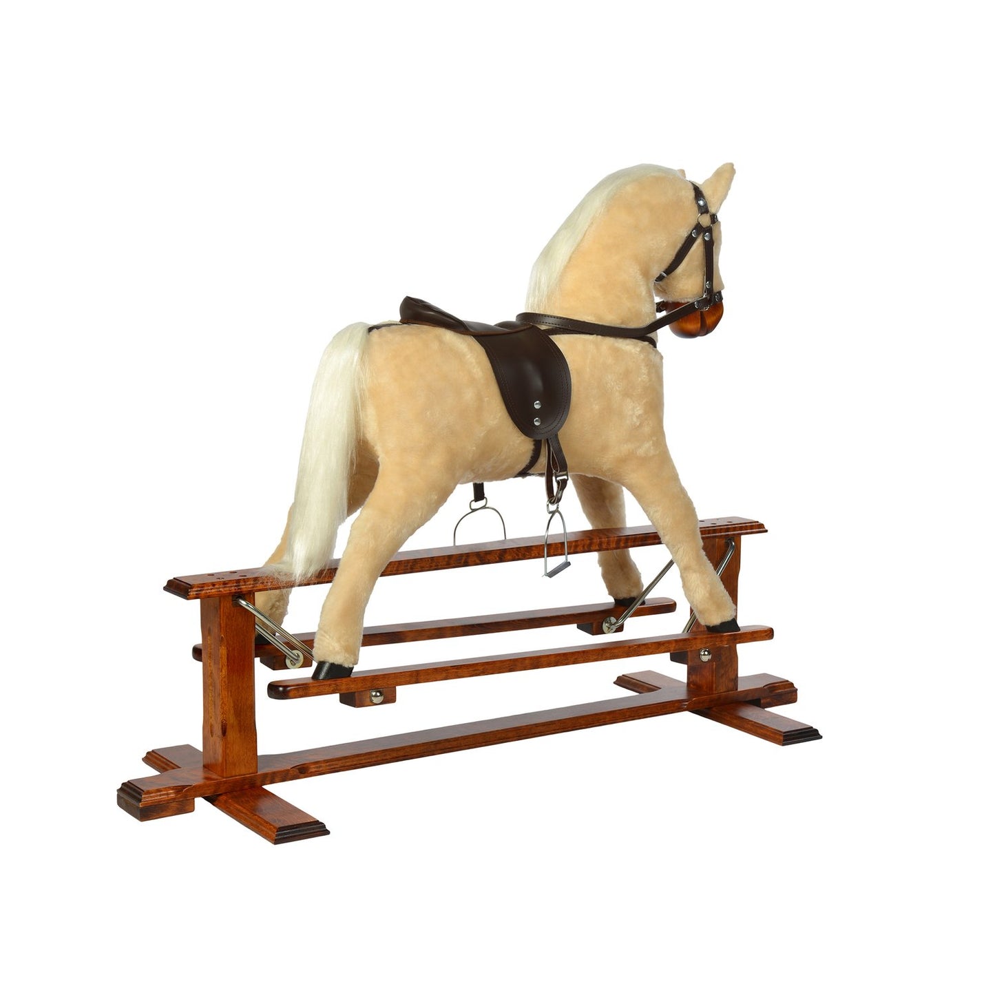 Schaukelpferd Summer – Rückansicht des stabilen Holzpferds