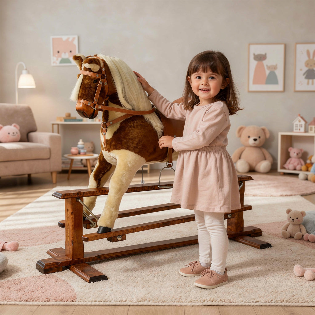 Schaukelpferd fährt Diana auf schwing Gestell kategorie Foto oben desktop