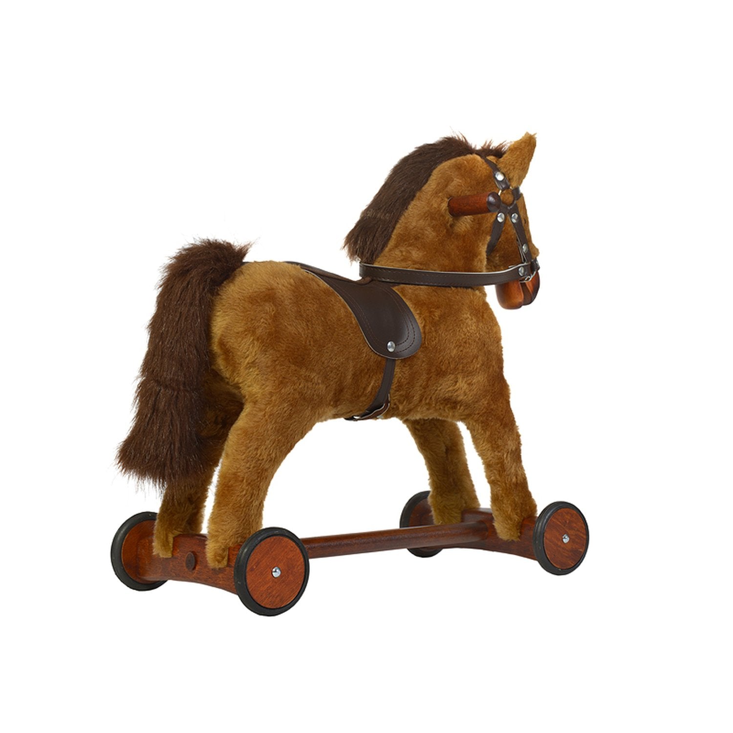 Mini-Rutschpferd Max – Rückansicht des stabilen Kinder-Rutschpferds
