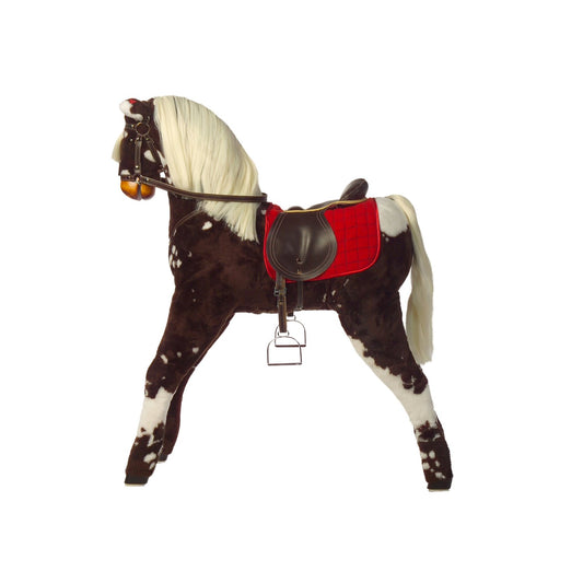 Plüschpferd Reitpferd La Fenja – Seitenansicht des weichen Reitpferds für Kinder
