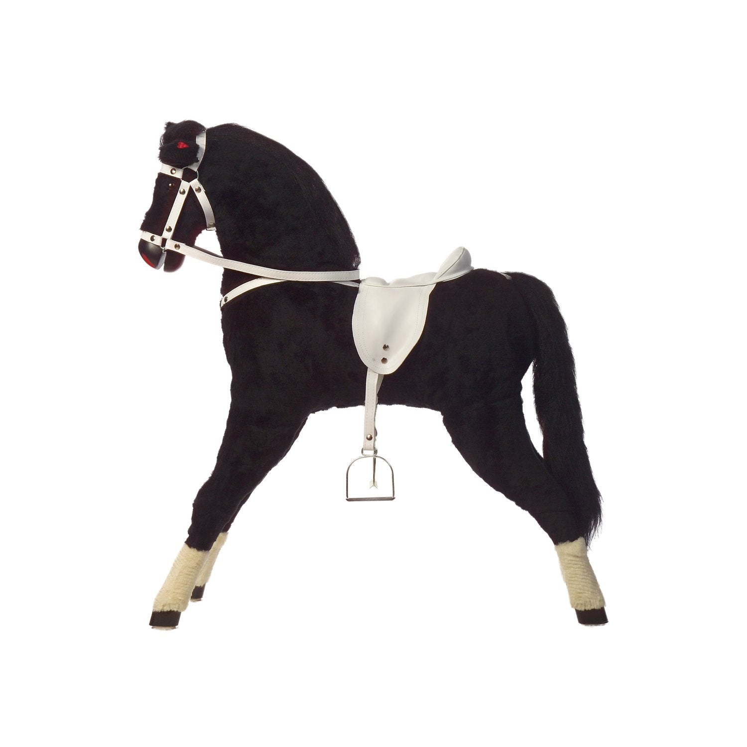 Plüschpferd Stehpferd Callino – Seitenansicht des flauschigen Stehpferds
