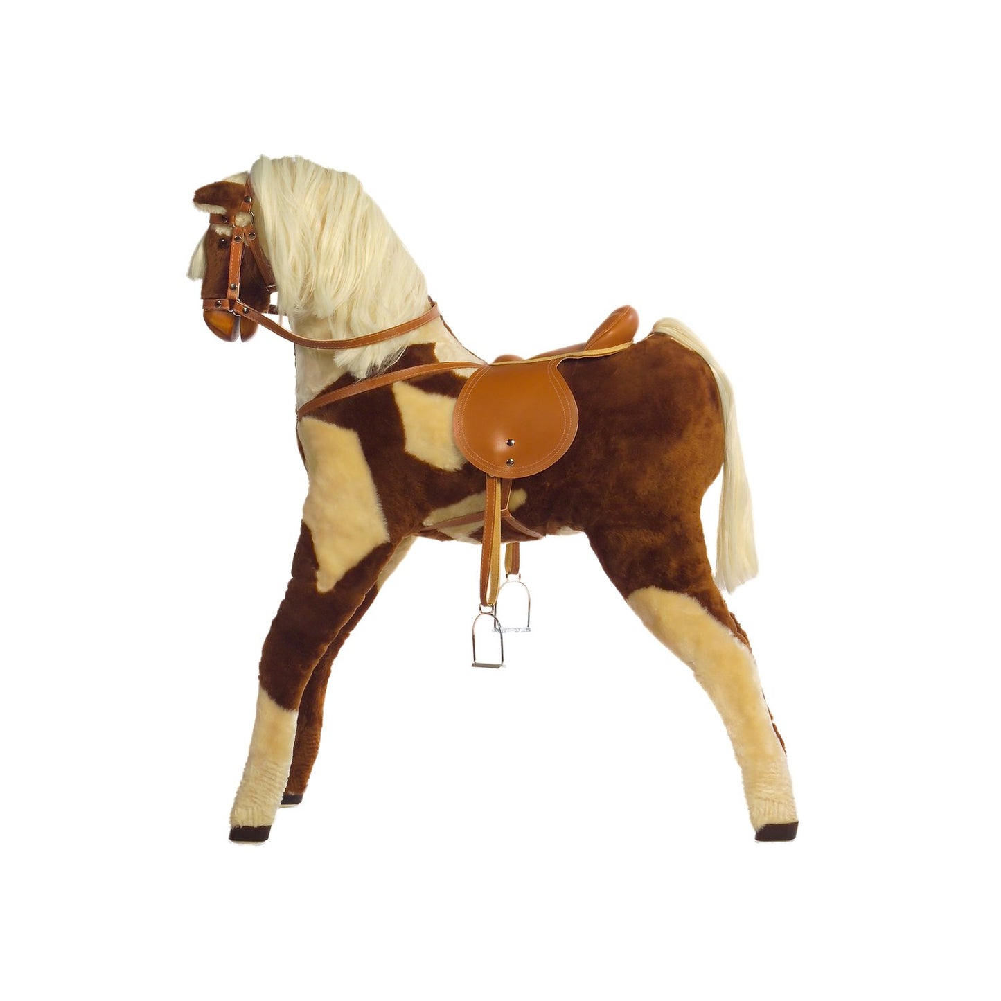 Plüschpferd Stehpferd La Bella – Seitenansicht des weichen Stehpferds
