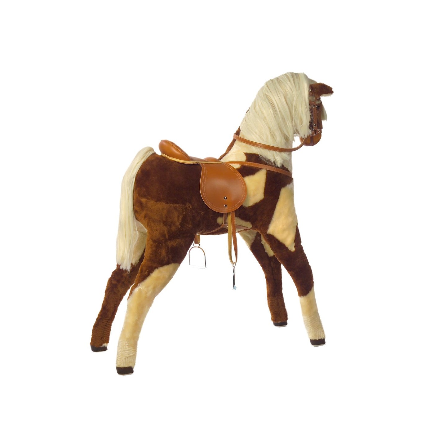 Plüschpferd Stehpferd La Bella – Rückansicht des stabilen Kinder-Stehpferds
