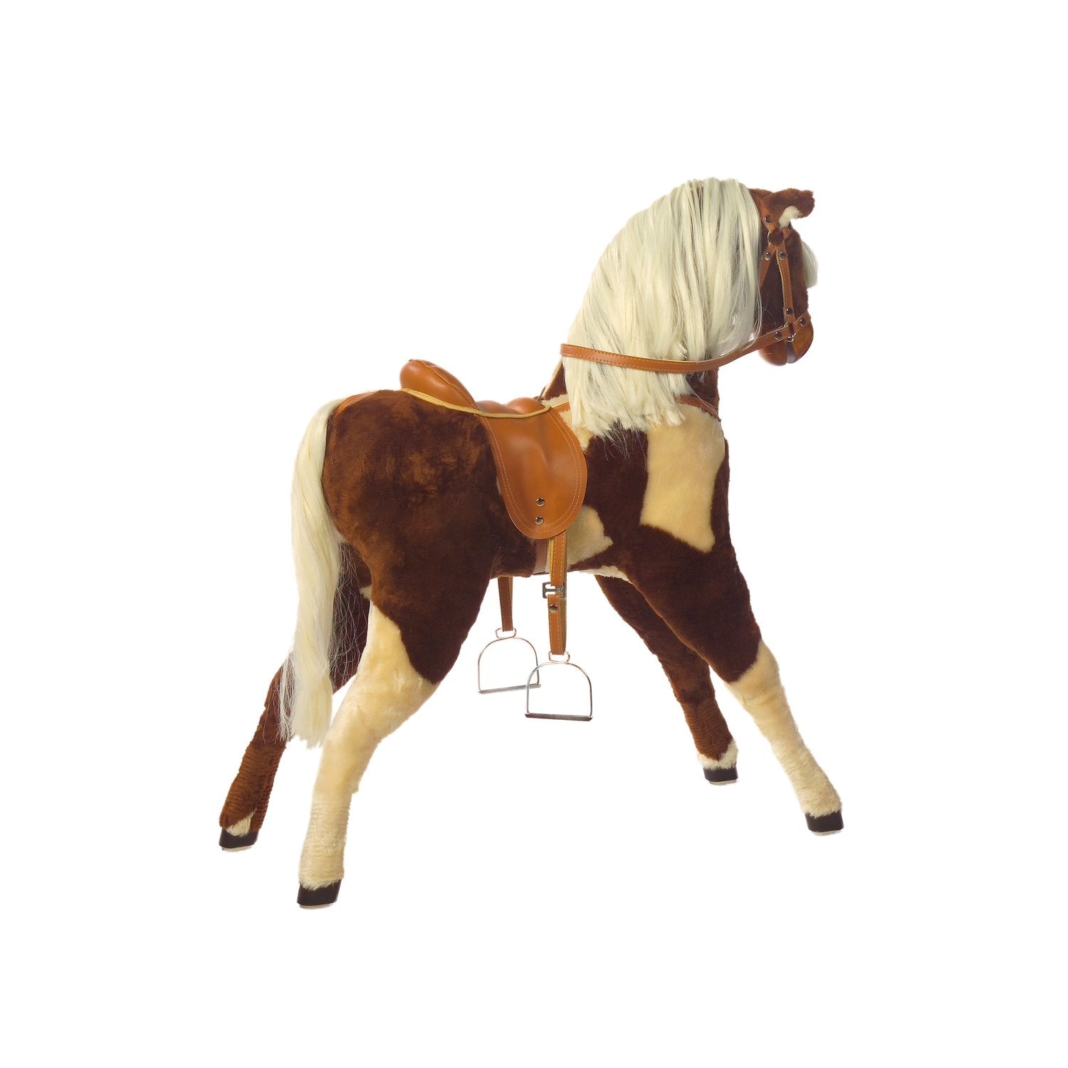Plüschpferd Stehpferd Lizzy – Rückansicht des stabilen Stehpferds

