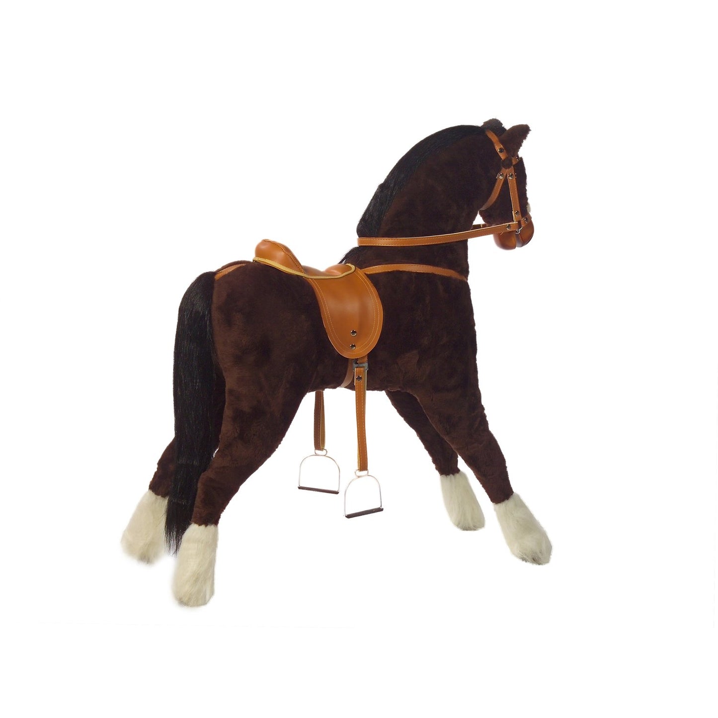 Plüschpferd Stehpferd Sidolino – Rückansicht des stabilen Kinderpferds
