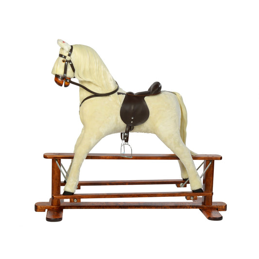 Schaukelpferd Ballerina – Seitenansicht des filigranen Holz-Schaukelpferds
