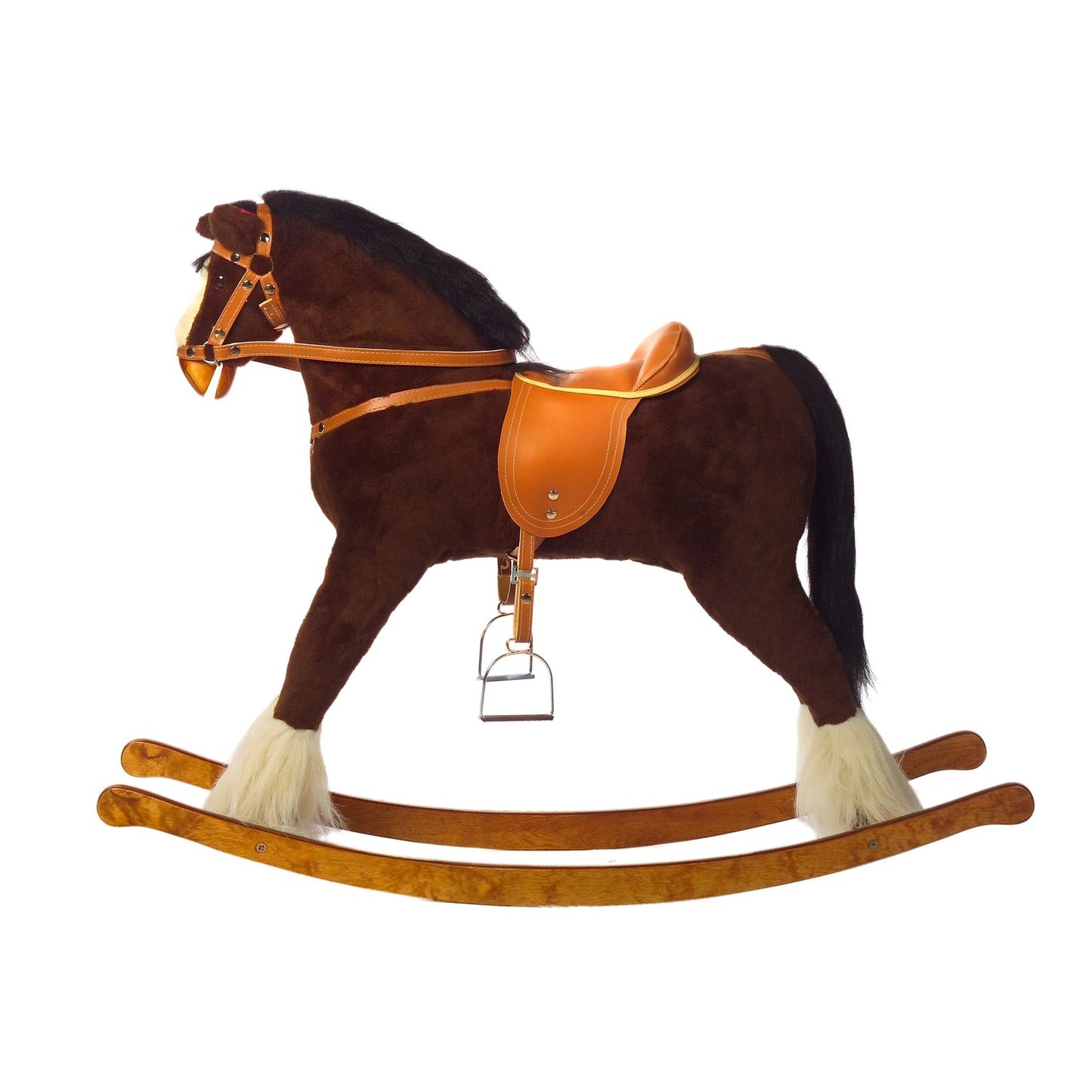 Schaukelpferd De Luxe – Seitenansicht des exklusiven Schaukelpferds
