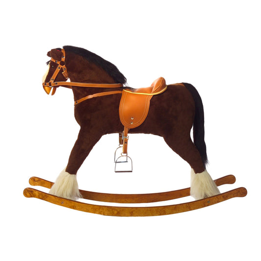 Schaukelpferd De Luxe – Seitenansicht des exklusiven Schaukelpferds
