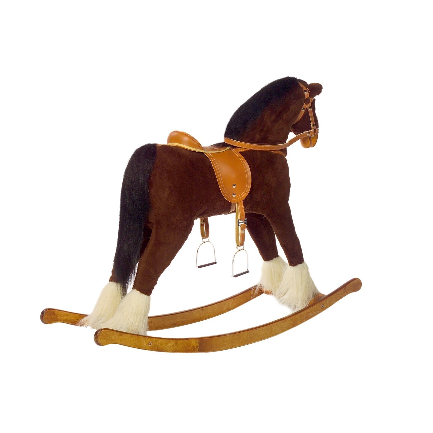 Schaukelpferd De Luxe – Rückansicht mit stabiler Konstruktion
