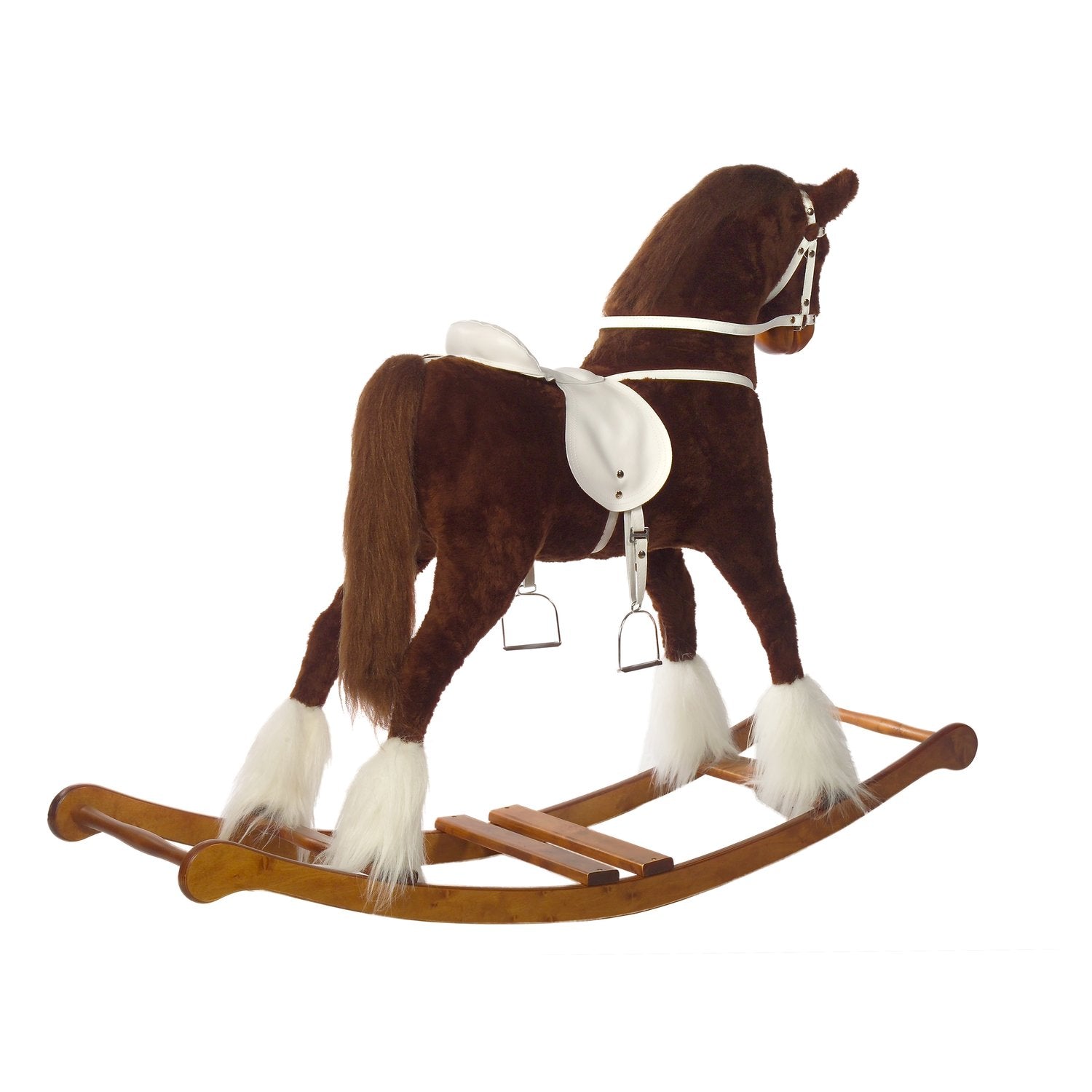 Schaukelpferd Goldstern – Rückansicht des klassischen Kinder-Schaukelpferds
