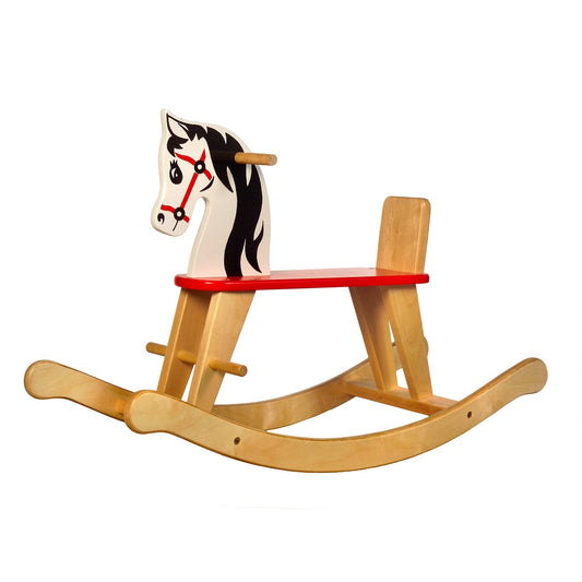 Schaukelpferd Kleiner Fuchs – Vorderansicht des Kinder-Schaukelpferds

