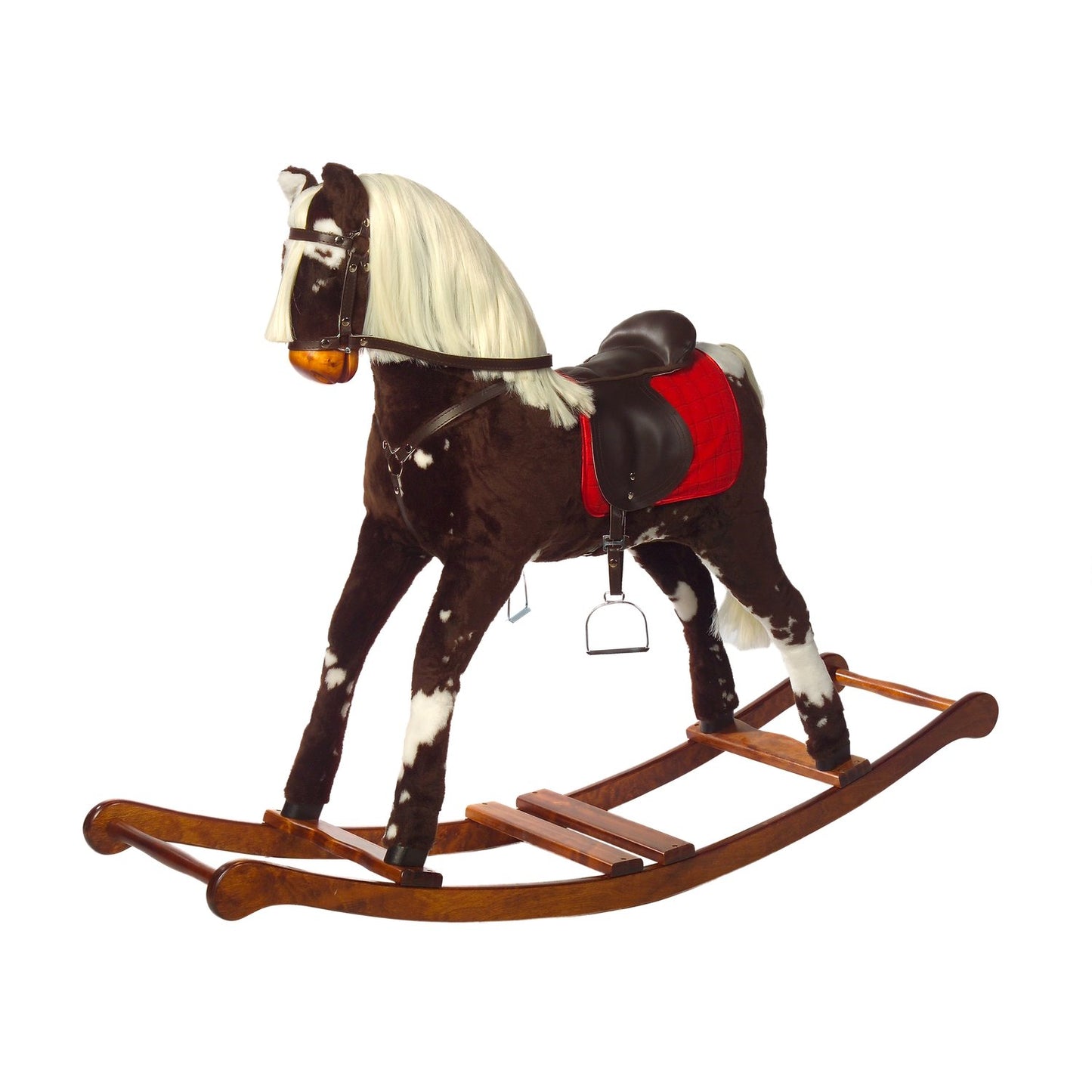 Schaukelpferd La Fenja – Vorderansicht des stilvollen Holz-Schaukelpferds
