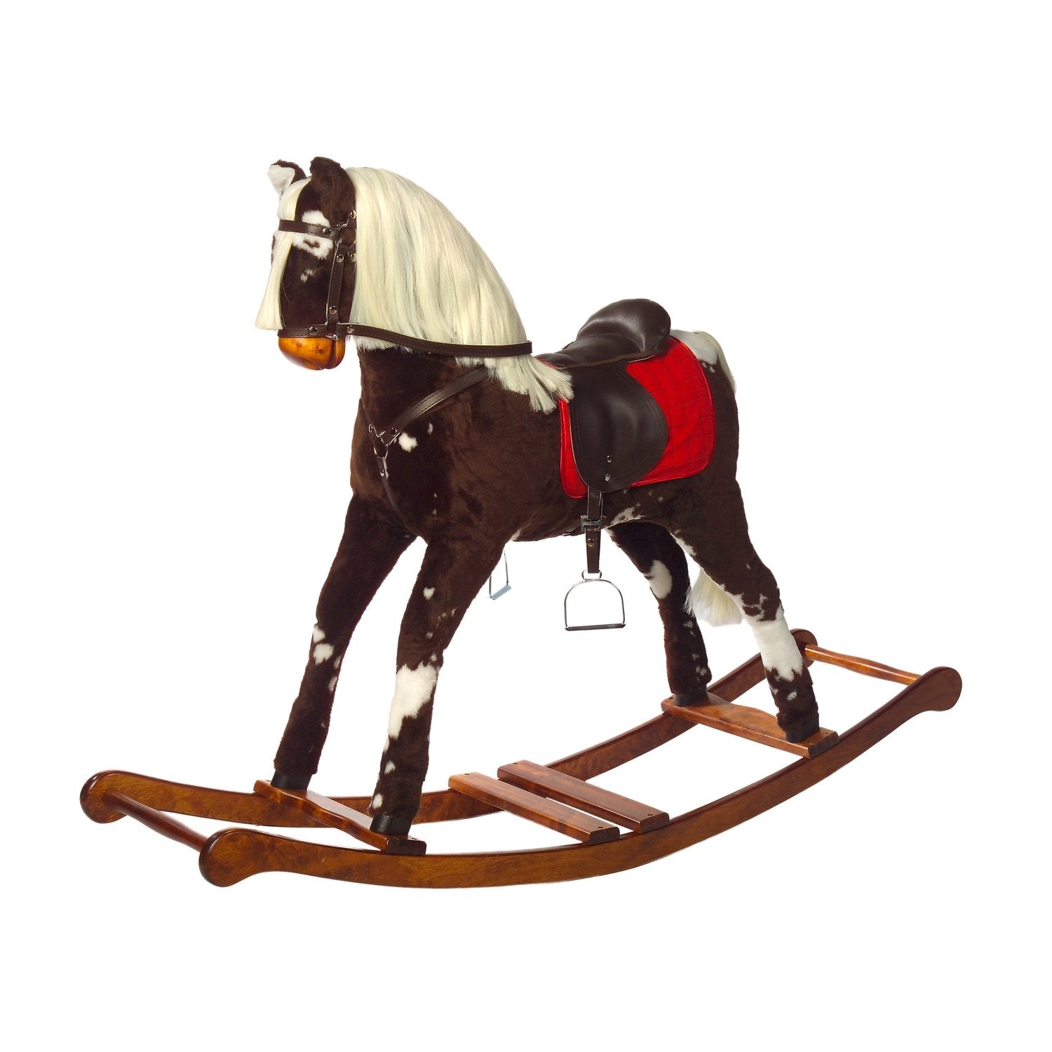 Schaukelpferd La Fenja – Vorderansicht des stilvollen Holz-Schaukelpferds
