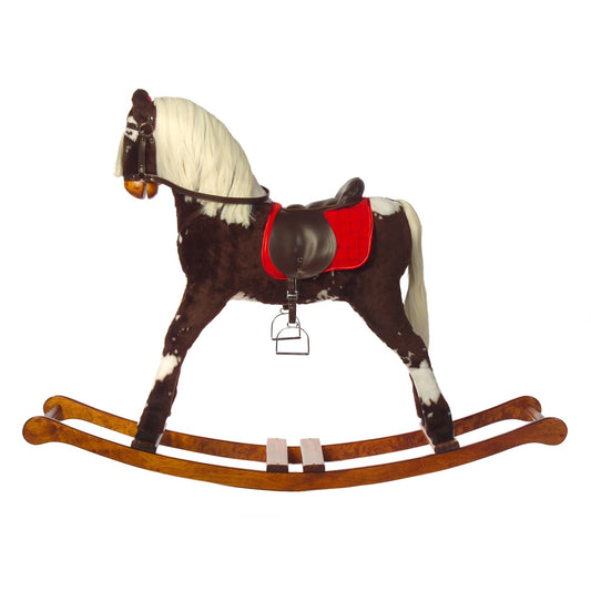 Schaukelpferd La Fenja – Vorderansicht des stilvollen Holz-Schaukelpferds
