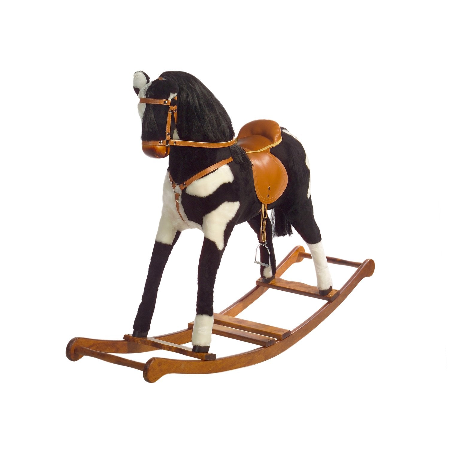 Schaukelpferd La Rose – Vorderansicht des liebevoll gestalteten Schaukelpferds
