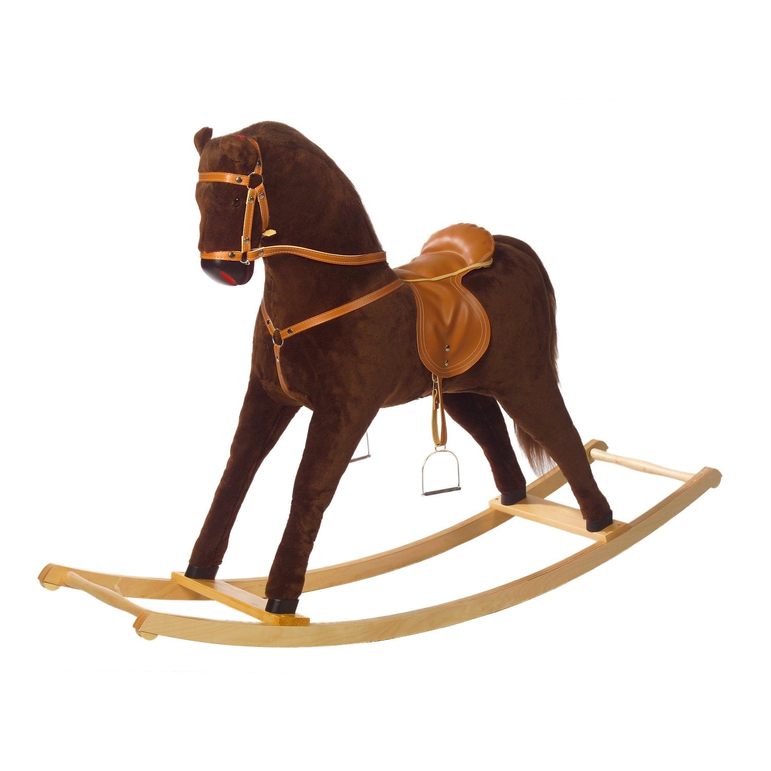 Schaukelpferd Lord – Vorderansicht des edlen Holz-Schaukelpferds
