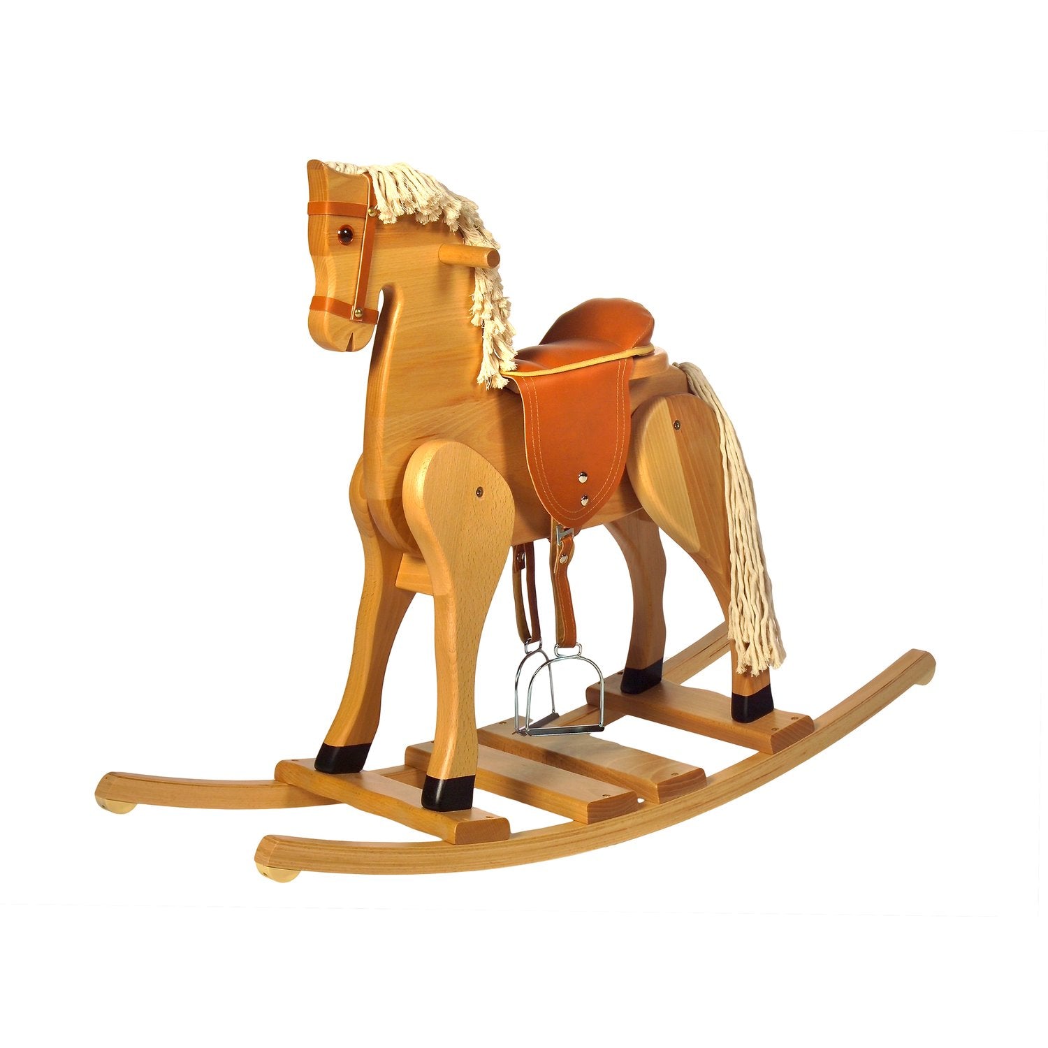 Schaukelpferd Lucas – Vorderansicht des hochwertigen Kinder-Schaukelpferds
