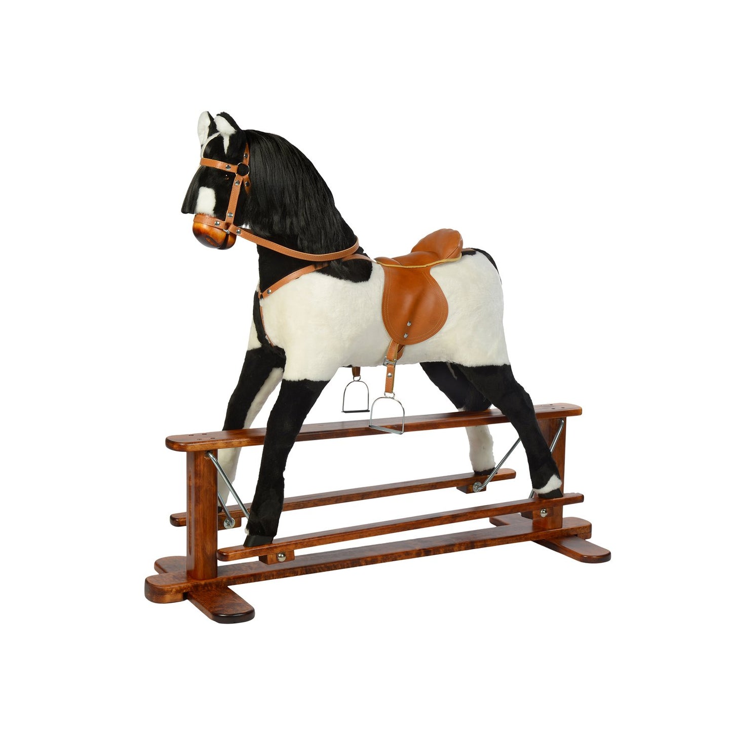 Schaukelpferd Mila – Vorderansicht des klassischen Kinder-Schaukelpferds
