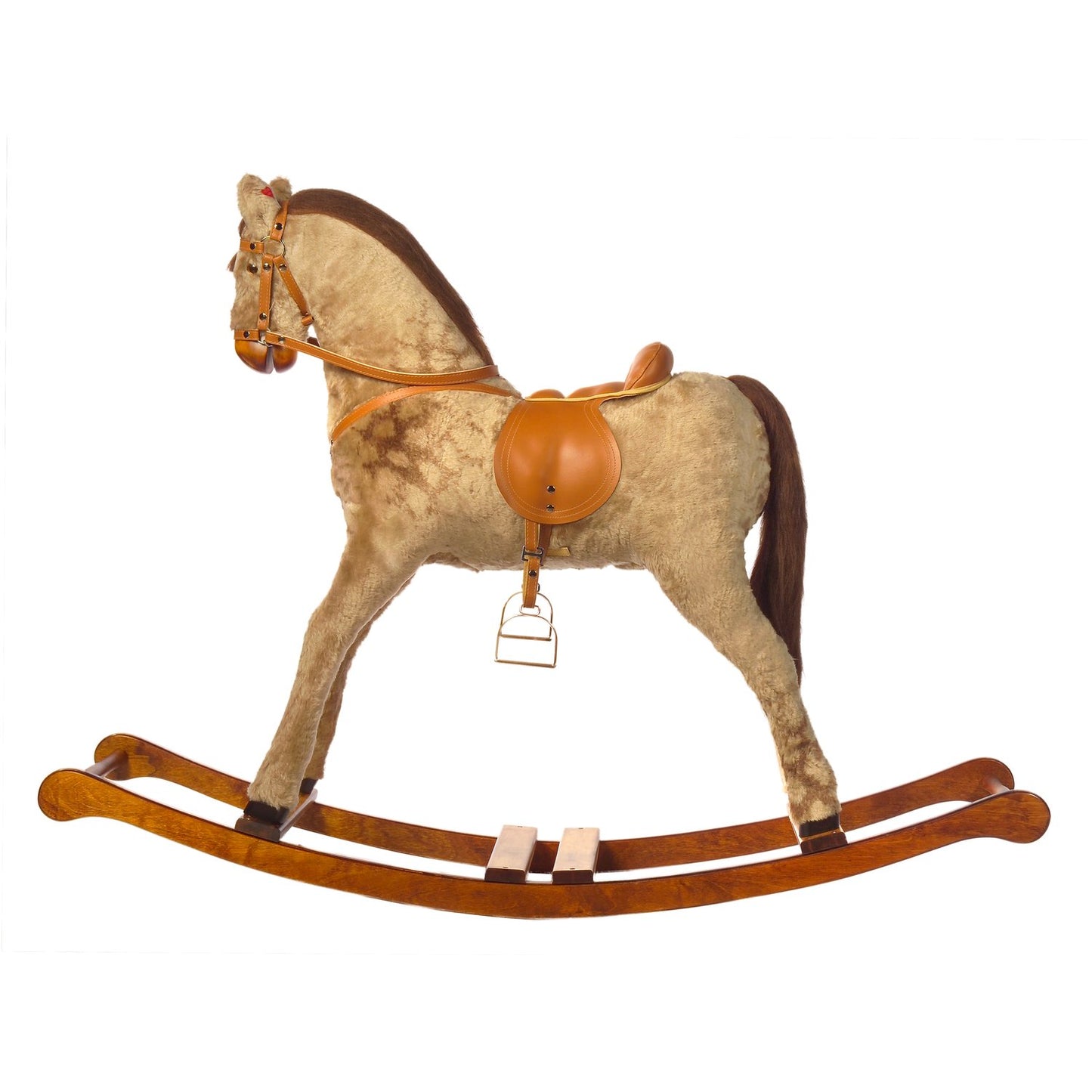 Schaukelpferd Paulina – Seitenansicht mit geschwungenen Kufen
