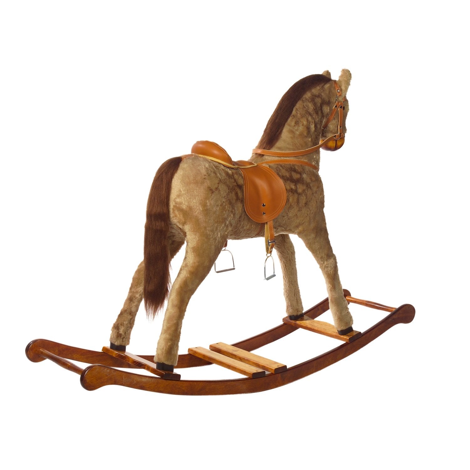 Schaukelpferd Paulina – Rückansicht für sicheren Sitz beim Schaukeln
