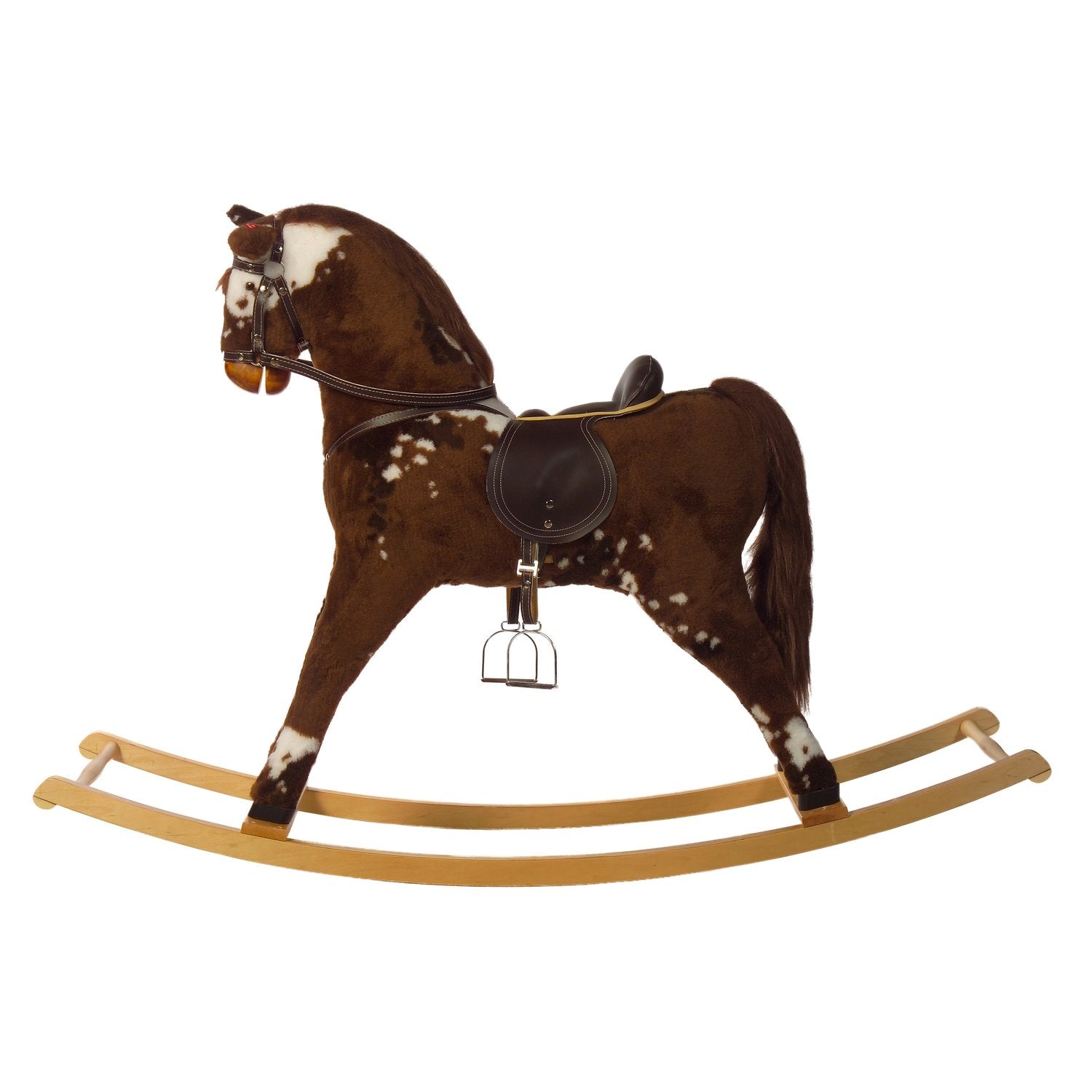 Schaukelpferd Ponca – Seitenansicht aus Holz
