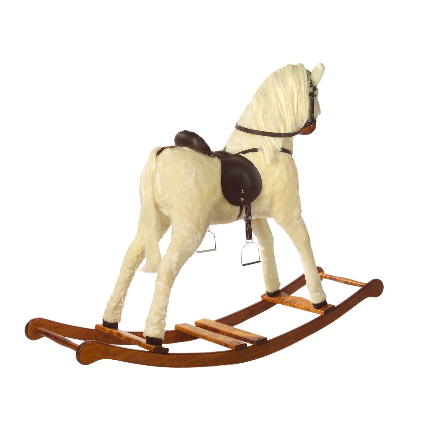 Schaukelpferd Princessa – Rückansicht mit sicherem Sitz
