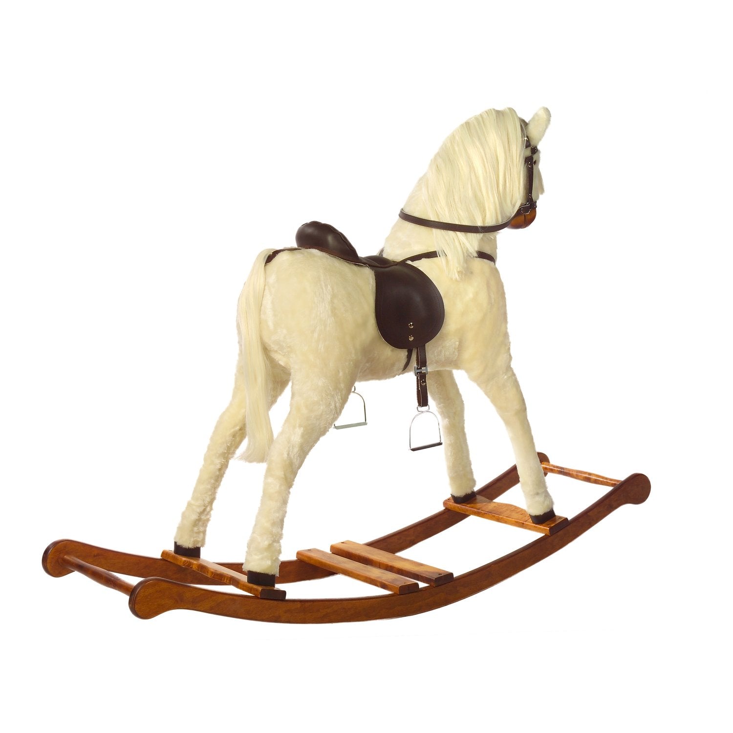 Schaukelpferd Princessa – Rückansicht mit sicherem Sitz
