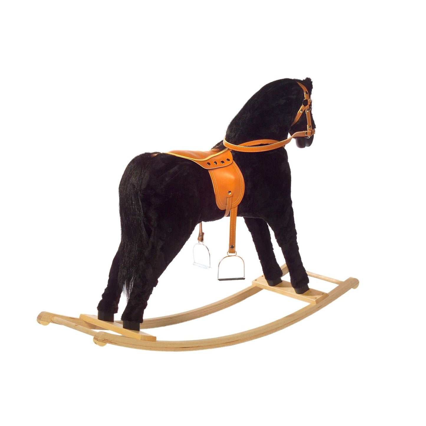 Schaukelpferd Romos – Rückansicht des hochwertigen Holz-Schaukelpferds
