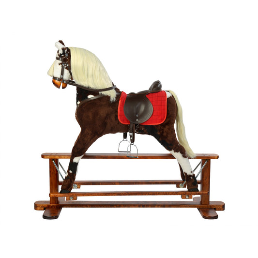 Schaukelpferd Sheila – Seitenansicht des klassischen Holz-Schaukelpferds
