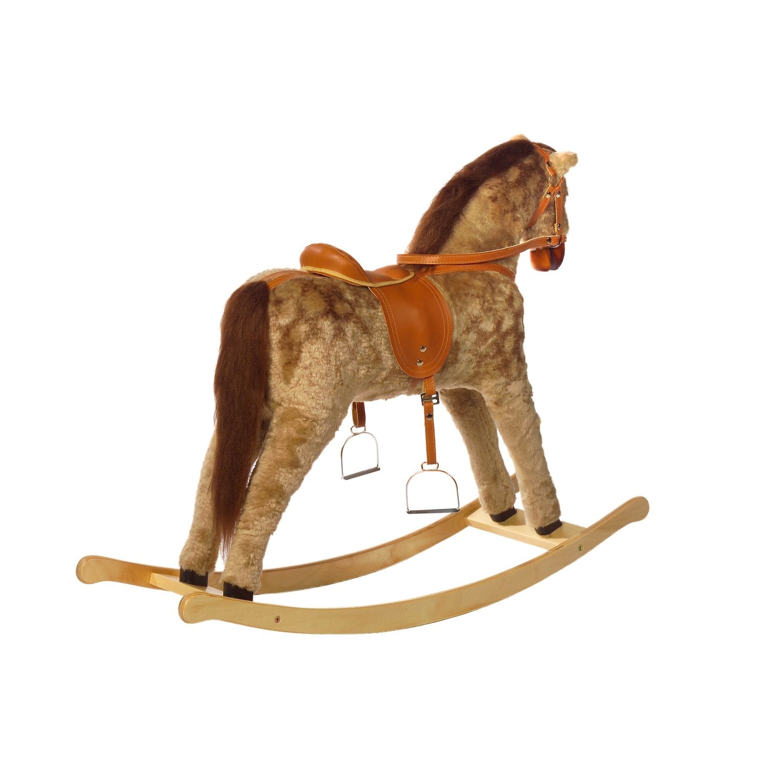 Schaukelpferd Silberwind – Rückansicht für stabiles Schaukeln
