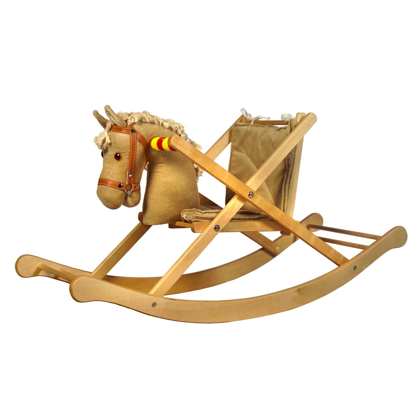 Schaukelpferd Xenia – Vorderansicht des hochwertigen Kinder-Schaukelpferds
