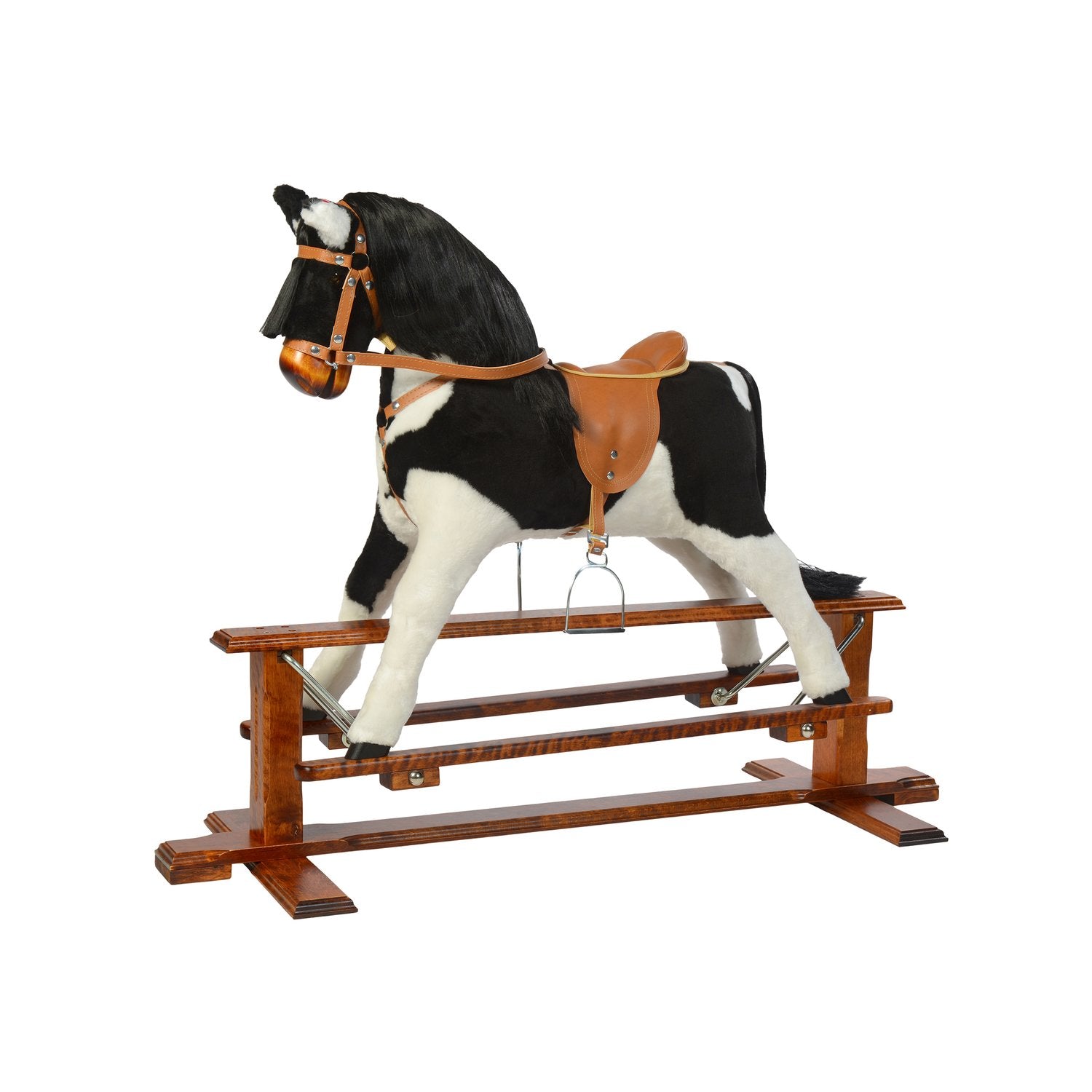 Schaukelpferd Yella – Vorderansicht des hochwertigen Kinder-Schaukelpferds
