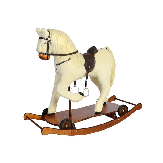 XXL Schaukelpferd Sophie auf Rollbrett – Vorderansicht mit Rollbrett
